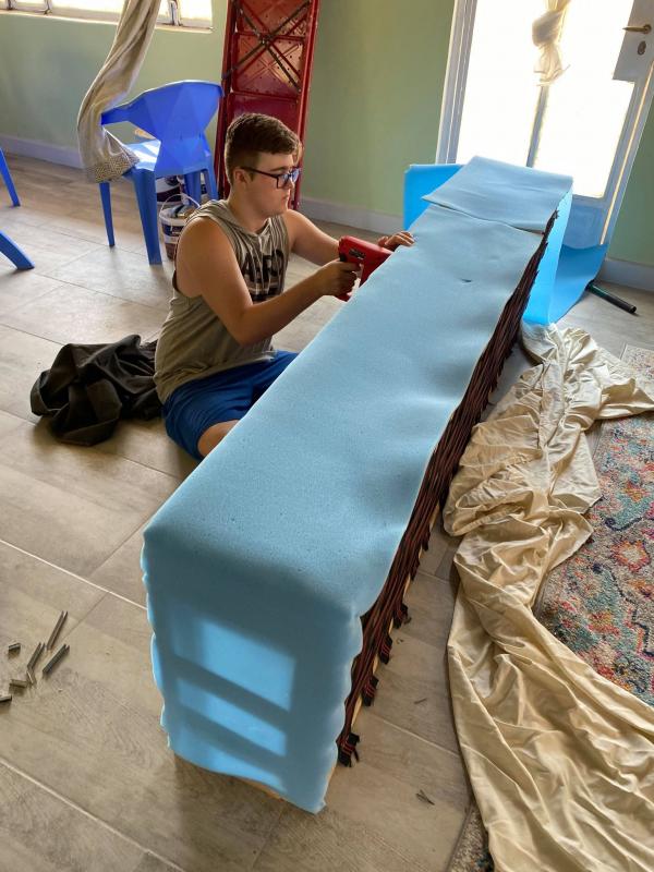 Cape High student Logan Almond said he used power tools for the first time when building furniture for Sunrise Sewing School in Kenya.